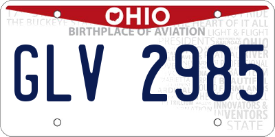 OH license plate GLV2985