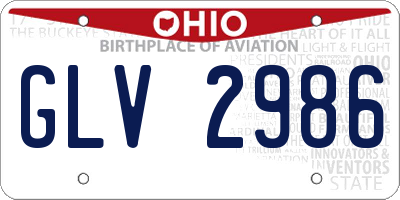 OH license plate GLV2986