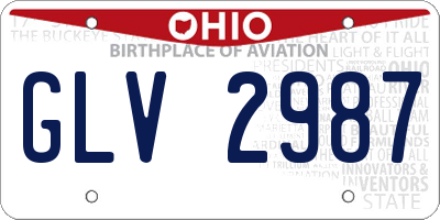 OH license plate GLV2987