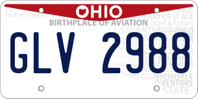 OH license plate GLV2988