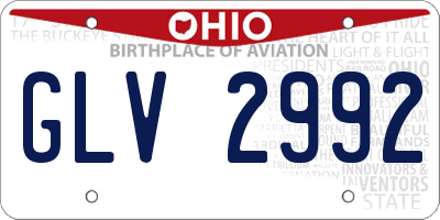 OH license plate GLV2992
