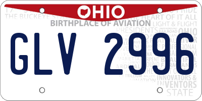 OH license plate GLV2996