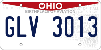 OH license plate GLV3013