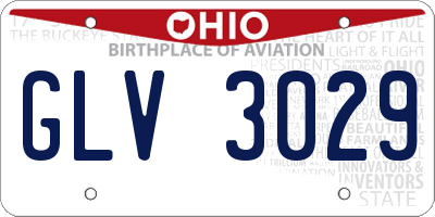 OH license plate GLV3029