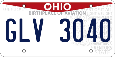 OH license plate GLV3040