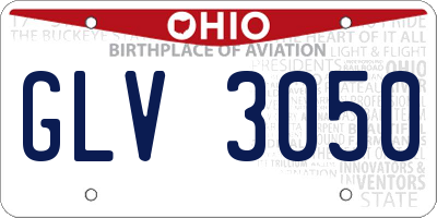 OH license plate GLV3050