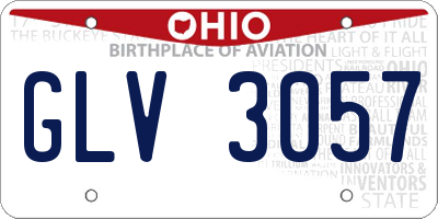 OH license plate GLV3057