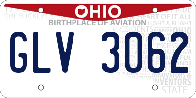 OH license plate GLV3062