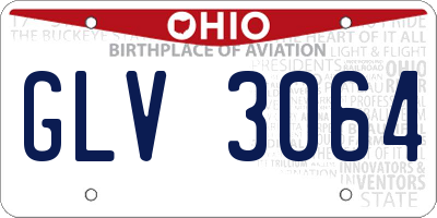 OH license plate GLV3064