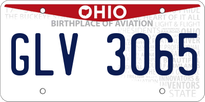 OH license plate GLV3065