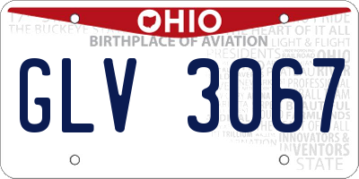 OH license plate GLV3067