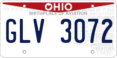 OH license plate GLV3072
