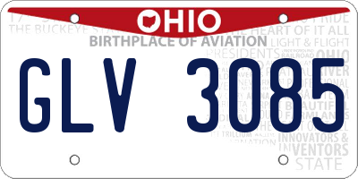 OH license plate GLV3085