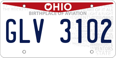 OH license plate GLV3102