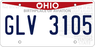 OH license plate GLV3105