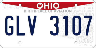 OH license plate GLV3107