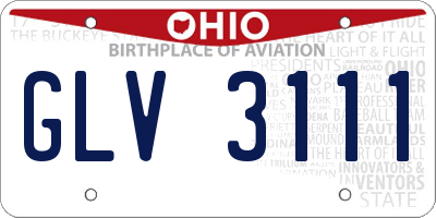 OH license plate GLV3111