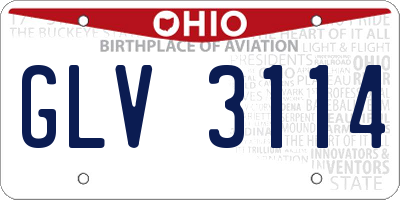 OH license plate GLV3114