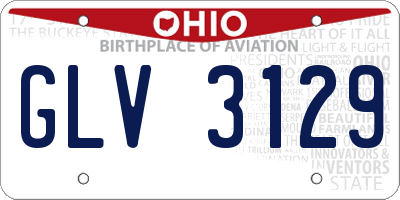 OH license plate GLV3129