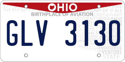 OH license plate GLV3130