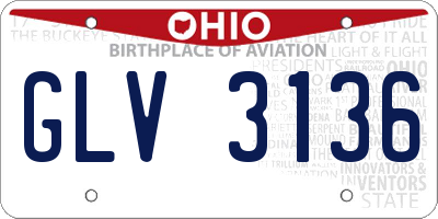 OH license plate GLV3136