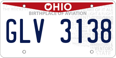 OH license plate GLV3138