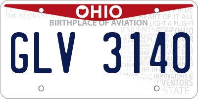 OH license plate GLV3140