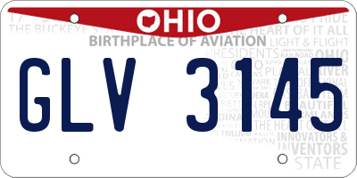 OH license plate GLV3145