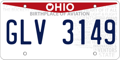 OH license plate GLV3149