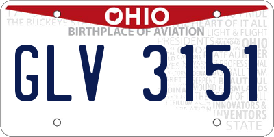 OH license plate GLV3151