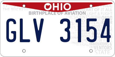 OH license plate GLV3154