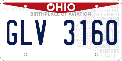 OH license plate GLV3160