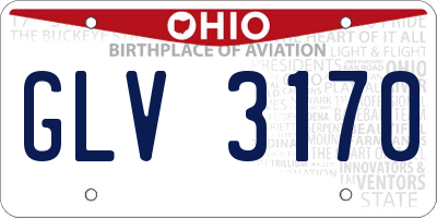 OH license plate GLV3170