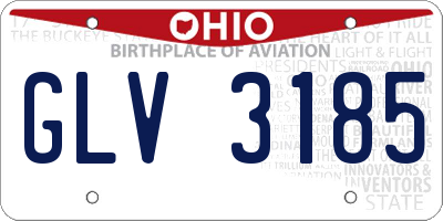 OH license plate GLV3185