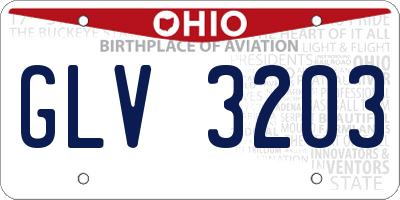 OH license plate GLV3203