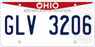 OH license plate GLV3206