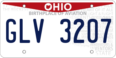 OH license plate GLV3207
