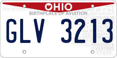 OH license plate GLV3213
