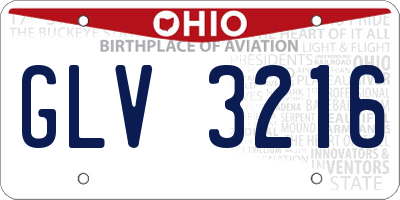 OH license plate GLV3216