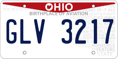 OH license plate GLV3217