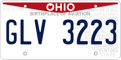 OH license plate GLV3223