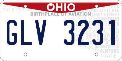OH license plate GLV3231