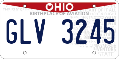OH license plate GLV3245