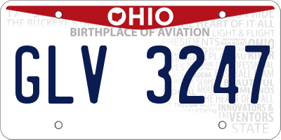 OH license plate GLV3247