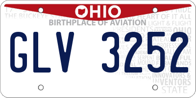 OH license plate GLV3252