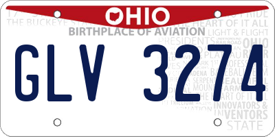 OH license plate GLV3274