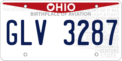 OH license plate GLV3287