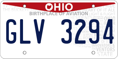 OH license plate GLV3294