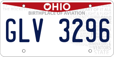 OH license plate GLV3296
