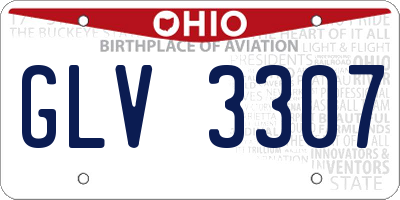 OH license plate GLV3307